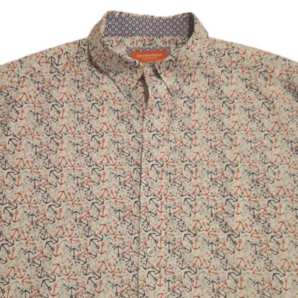 [Johnston & Murphy] Nautical Print Men's Shirt - Size XL